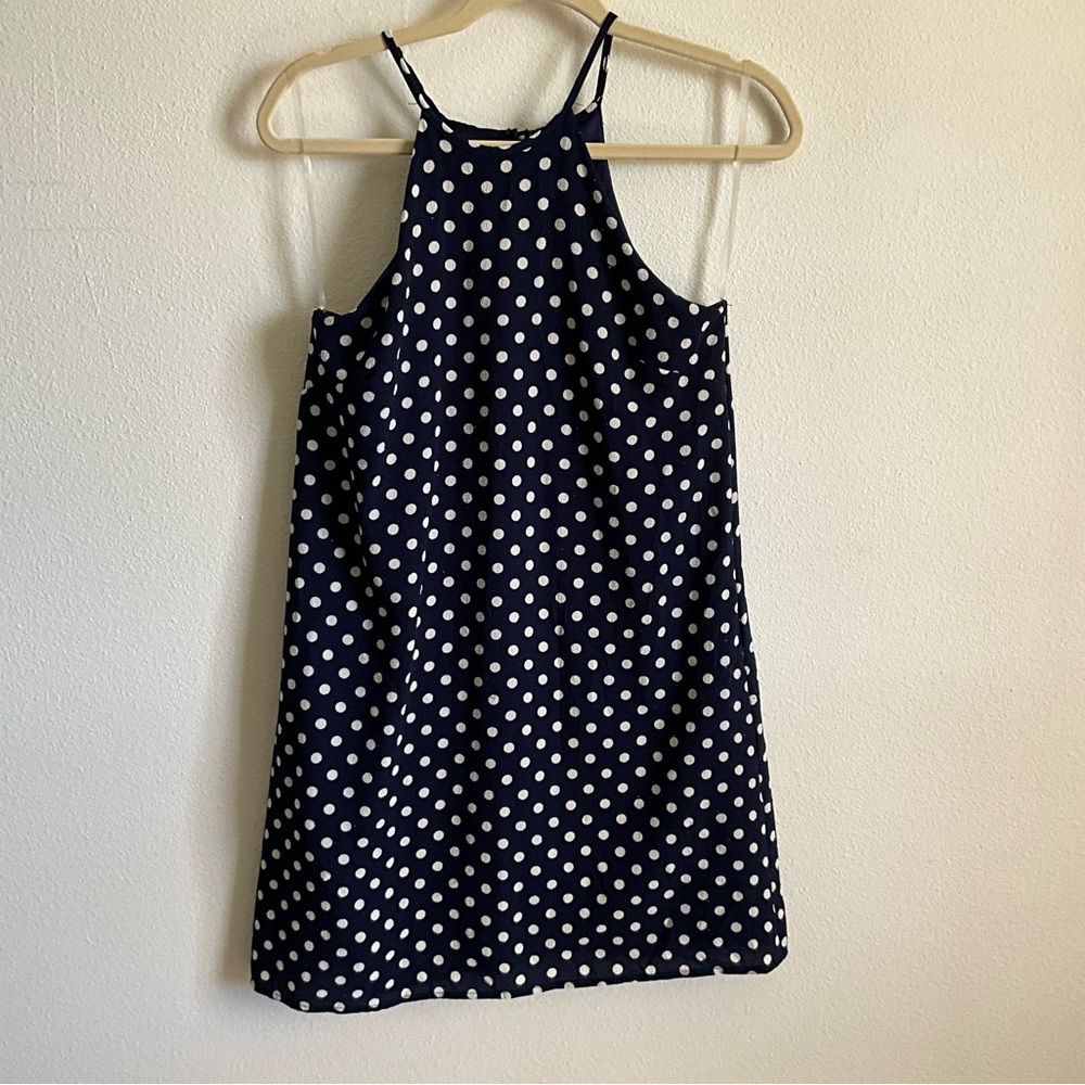 Boutique Navy and White Polka Dot Dress XS